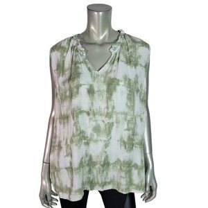 Time And Tru Top Plus‎ Size XXL 20 Tie Dye Sleeveless Lightweight Casual Green